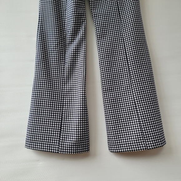 Avec Les Filles Black and White Checkered Flare Pants Size 6 High Waist Neutral - Picture 12 of 14